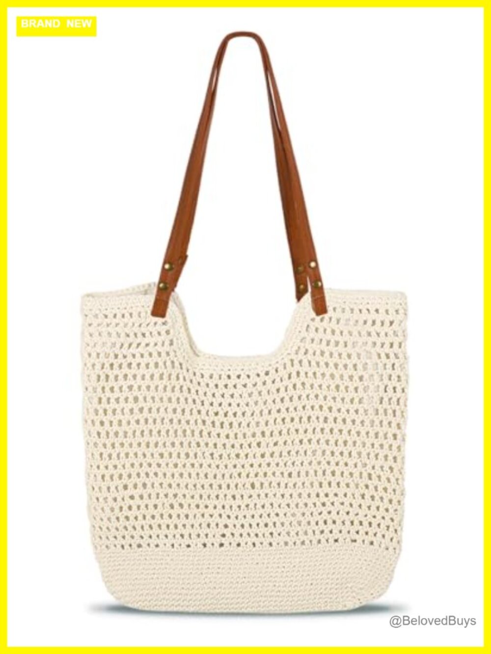 Crochet Tote Bag - Large Capacity Mesh Beach Bag, Shoulder Handbag for Travel